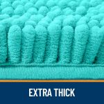 Buganda Bathroom Rugs 30x20, Quick Dry Machine Washable Chenille Bath Mats with Rubber Backing, Grey - Image 93